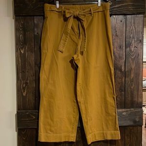 Universal Thread Mustard High Rise Wide Leg Cropped Pants